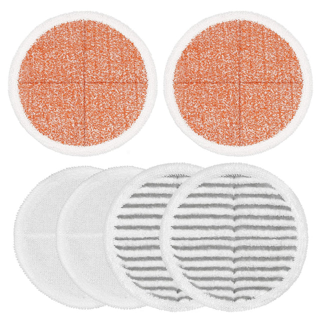Uniqus 6 Pack Mop Pads Compatible With Bissell Spinwave Mops 2124 2039 2037 2039A Series Steam Mop Pads For Bissell Spinwave Hard Floor Cleaning Kits 2 Soft Pads, 2 Scrubby And 2 Heavy Scrub Pads