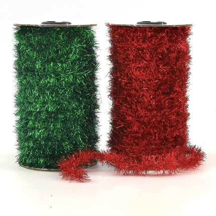 Tinsel Garland,2 Roll Tinsel Garland Thin Glitter Tinsel Metallic Holiday Tinsel Garland Twist Tinsel Garland,Twist Tinsel Garland Decoration (Red,Green)