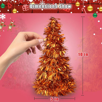 Small Christmas Tree Mini Artificial Christmas Trees Tabletop Stackable Tiny Xmas Tree for Home Table Decor (8, Set B)