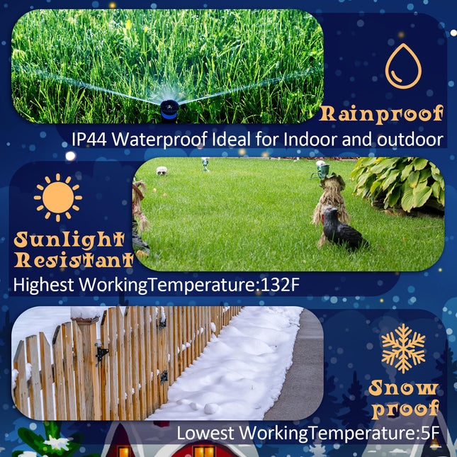 Christmas Projector Lights Outdoor LED Projector Santa Claus on Dynamic Sleigh Waterproof Outdoor Indoor Christmas Projection Patterns Spotlight for Landscape Garden Yard Patio Party