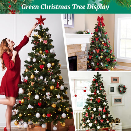 ULICO 4ft Artificial Christmas Tree,Premium Spruce Xmas Tree with 450 Branch Tips, Fake Christmas Tree with Foldable Metal Base Stand,Home, Office,Party Decoration-Green