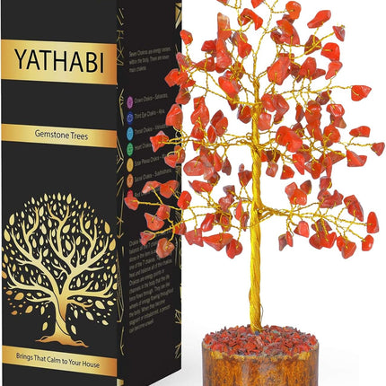 Red Jasper Crystals - Chakra Tree of Life Decor - Red Crystal Stone - Chakra Stones - Crystal Tree - Crystals and Stones - Bonsai Tree - Crystals Decor - Money Trees - Spiritual