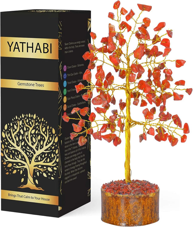 Red Jasper Crystals - Chakra Tree of Life Decor - Red Crystal Stone - Chakra Stones - Crystal Tree - Crystals and Stones - Bonsai Tree - Crystals Decor - Money Trees - Spiritual
