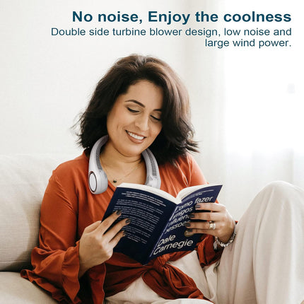 Civpower Portable Neck Fan,Hands Free Bladeless Fan, Cooling Personal Fan,3 Speeds Adjustment,78 Air Outlet,Headphone Design,Rech