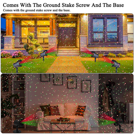 Fisca Christmas Laser Lights Outdoor Projector, Waterproof Red and Green Star Lights Projector Decoration for Christmas Indoor Holiday Birthday Party