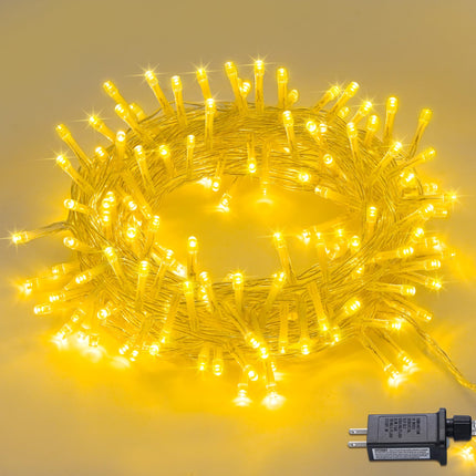 100 LED Warm White Christmas Lights Indoor Plug in,33ft Outdoor Christmas Lights Waterproof Connectable, 8 Modes White String Lights for Bedroom Christmas Decoration