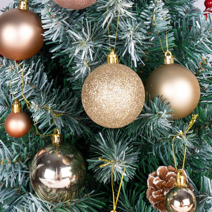 Rose Gold Christmas Ornaments, 69 PCS Christmas Tree Decorations Set, Christmas Balls Ornaments with a Tree Topper Star, Rose Gold Christmas Holiday and Party Decoration