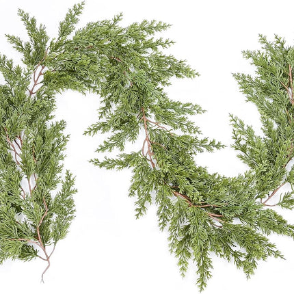 Artiflr 6FT Pine Christmas Garland, Artificail Greengery Garland Indoor Outdoor Garden Gate Home Decoration for Winter Holiday Year Decor