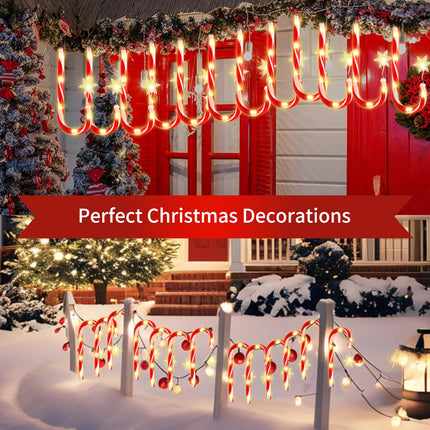 21" Candy Cane Christmas Decorations Outdoor 12 Packs Jumbo Candy Cane Pathway Lights 8 Modes LED Outdoor Candy Cane Decorations Christmas Pathway Lights for Party Patio Garden Lawn Yard Decor