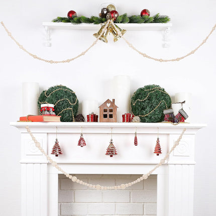10 Feet Wooden Beaded Garland Rustic Farmhouse Decor Wood Bead Garland Christmas Tree Garland Boho Decoration