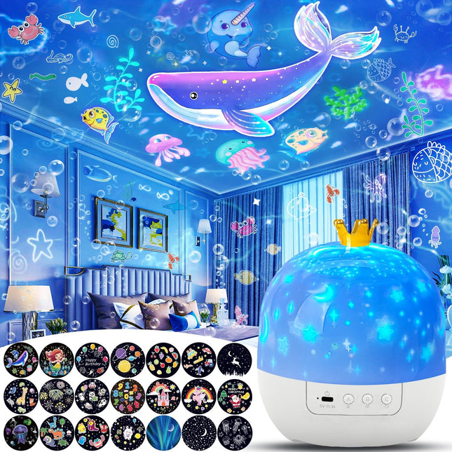 21 Sets of Films, Night Lights for Kids, Star Galaxy Projector, Night Lights for Bedroom, Ceiling, Star Projector with 360° Rotating for Boys and Girls, Birthday, Christmas s, Room Decor
