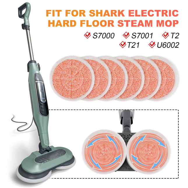 S7000 Pads Steam Mop Pads Compatible With Shark S7000Amz S7001 S7001Tgt S7000 S7201 S7000C Series Reusable Mop Refill, Steam & Scrub Allinone Hard Floor Steam Mop 6 Pack