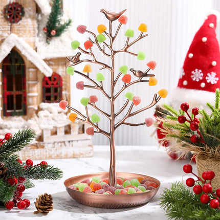 Soaoo Festive Gumdrop Tree Christmas Nostalgic Gum Drops Artificial Tree for Table Centerpiece Christmas Decorations for Tabletop Display Ornament Candy Themed Party Supplies Xmas(Bronze)