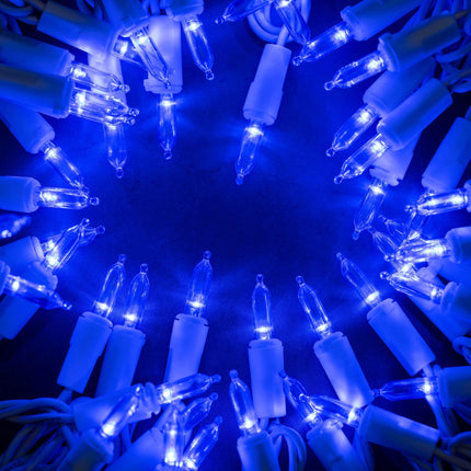YULETIME Blue LED Christmas Lights with White Wire, 66 Feet 200 Count UL Commercial Grade LED Holiday String Light Set (Blue - White Wire)