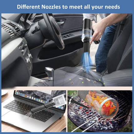 Car Vacuum Cleaner High Power, Handheld Mini Vacuum Cordless,9000Pa Strong Suction,Rechargeable Portable Vacuum Cleaner 3 In1 Dust Buster & Air Blower & Hand Pump, Dry Use For Car, Keyboard