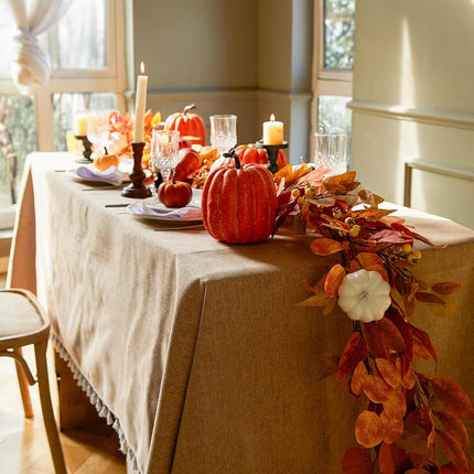 Thanksgiving Decorations - Clycaloor 13FT Fall Garland Maple Leaf, Artificial Autumn Hanging Vine Garland Thanksgiving Decor for Home Wedding Fireplace Party Christmas Halloween