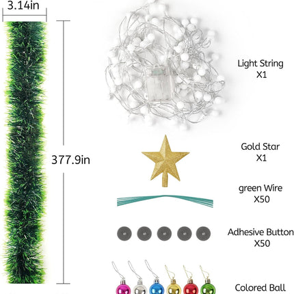 BRILLIHOOD DIY Wall Mounted Christmas Trees with LED RGB Light, Kids Toys Wall Hanging Christmas Tree, Space-Saving Christmas Decor Ideas for Small Space Home Holiday Decoration