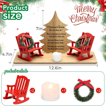 Christmas in Heaven Decoration Christmas Memorial Candle Holders Rocking Chair Ornament Save A Seat Memorial Xmas Decor