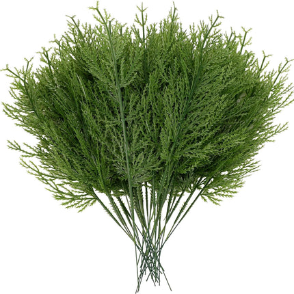 BSTCRAFT 30 pcs Artificial Pine Sprigs, Faux Pine Stems Greenery Picks for DIY Christmas Wreath Garland Centerpieces Xmas Decorations