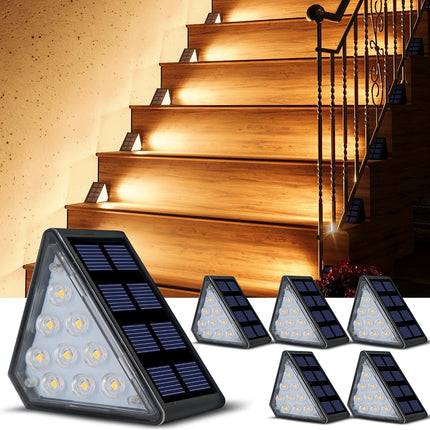 Solar Step Lights Outdoor 6 Pack Solar Stair Lights Waterproof Ip65 Solar Deck Light For Outside Auto On Off Solar Outdoor Lights