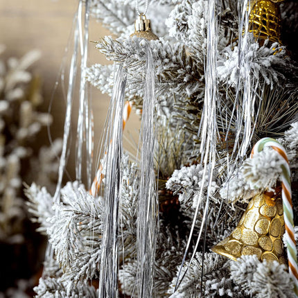 MTLEE 3000 Strands Christmas Tree Decorations Tinsel Garland Iridescent Tinsel Foil Fringe Icicles for Christmas Home Hair Decor Holiday Birthday Graduation Supplies (Silver)