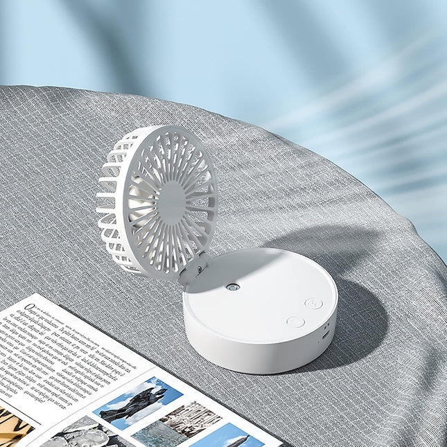 Portable Desk Fan, Handheld Spray Folding Fans With Color Changing Light, 2000Mah Battery Powered Mini Hanging Neck Fan