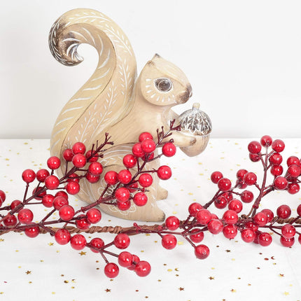 DearHouse 6FT Red Berry Christmas Garland, Artificail Garland Indoor Outdoor Garden Gate Home Decoration for Winter Holiday Year Decor