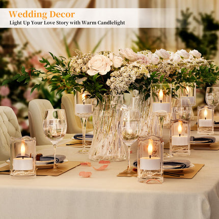 Rechargeable Flameless Tea Lights Candles with Charging Station 6Pcs Battery Tea Lights Candles with Remote & Timer LED Tealight Candles Flickering Realistic for Home Christmas Wedding Decor - White