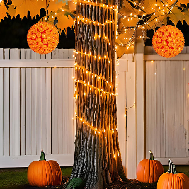 7.5" Orange Sphere Light, Commercial Grade and UL Decorative Lights, for Indoor and Outdoor Halloween, Christmas, Garden, Porch, Patio.