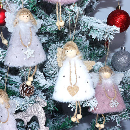 FZBNSRKO 3 Pcs Angel Doll Pendants,Christmas Hanging Angel Doll Angel Hanging Ornament Plush Angel Ornaments for Christmas Party Year,Birthday,Wedding,Valentine's Day Decoration