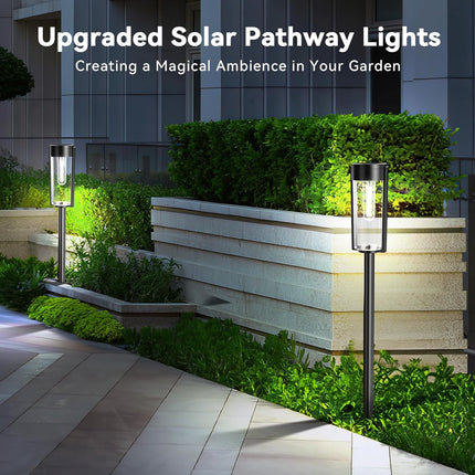 Lesolar Pathway Lights Outdoor, 8 Pack Solar Outdoor Lights, Ip65 Waterproof Auto On/Off Solar Powered Landscape Path Lights Outd