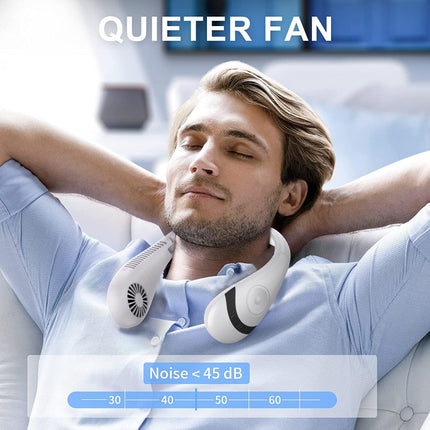 Fayhijun Portable Neck Fans Rechargeable 3 Speed Neck Air Conditioner Cooler Super Quiet Working Personl Usb Neck Fan Men Women