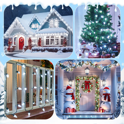 Brightown C9 LED Christmas String Lights, 2 Pack Total 132ft 200LED Outdoor Lights String, Plug-in Connectable Waterproof Roofline String Lights for Outside Christmas Holiday Decor