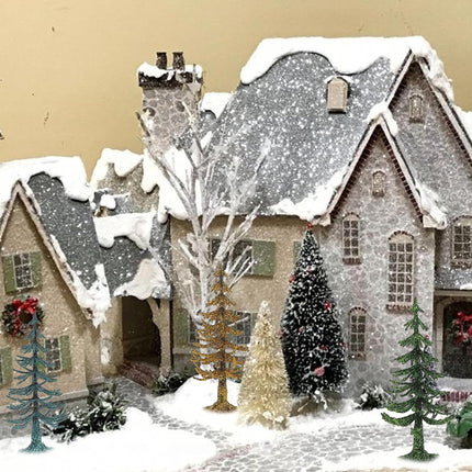 5 Kinds Mini Christmas Trees Pine Trees Artificial Tree Powder DIY Building Sandbox Landscape Decoration Home Winter Table Party Craft