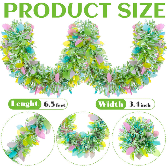 Chuangdi Easter Metallic Glitter Garlands Easter Mixed Color Chunky Garlands Metallic Tinsel Glittering Garland Hanging Decorations for Easter Party Decor (Vibrant Style,6 Pieces)