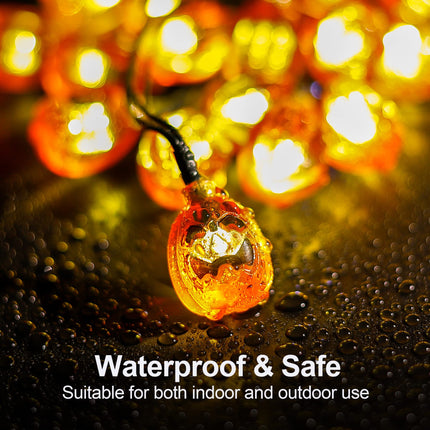 2 Pack Halloween Solar String Lights Outdoor,20ft 30 LED Pumpkin Lantern Thanksgiving Halloween Decorations for Ourdoor Garden,Yard, Patio, Xmas Tree, Party, Home(Pumpkin,2PACK)
