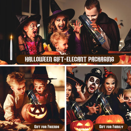 Floating Candles with Wand,12 Pcs Magic Hanging Candles with Remote,Halloween Decorations Flameless Candles,Hanging Candles for Halloween and Christmas Window Decor