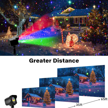 Laser Christmas Projector Lights Outdoor, Christmas Decorations Stars Light Show, Efficient Heat Dissipation, Waterproof, Holiday Projector Decorations for House/Garden/Party/Wedding (Black)