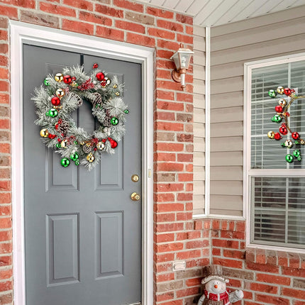 Syhood 9.8 Feet Christmas Ornament Ball Garland Ball Ornament Xmas Tree Balls Hanging Ball Baubles for Christmas Holiday Wedding Party Decoration (Red, Green, Golden)