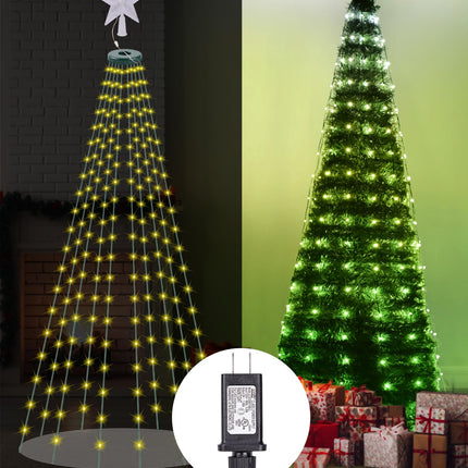 Smart Christmas Tree Lights with Star Topper, 6.6FT x 10 Christmas Decorations Lights Music Sync with Remote & APP Controlled, RGB LED String Lights Plug in for Tree Outdoor Indoor Xmas Decor