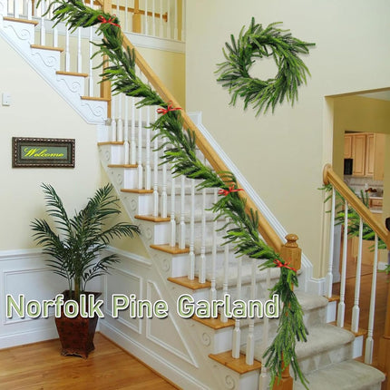 1 Pcs 6ft Christmas Cedar Garland,Artificial Green Cedar Garland,Real Touch Pine Garland for Home Fireplace Indoor Outdoor Holiday Party Decoration