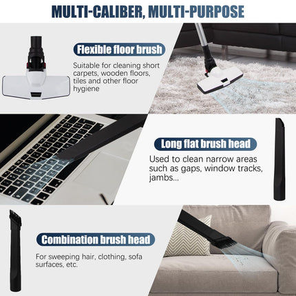 Handheld Cordless Vacuum Cleaner 8500Pa Powerful Suction Stick Vacuums Portable Electric Brooms Lightweight Wireless Vacuum Cleaner For Hardwood Floor Pet Hair Car & Home Cleaning