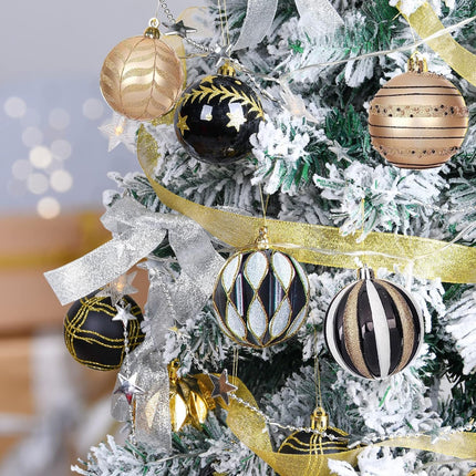 30 pcs Christmas Ball Ornaments Shatterproof Christmas Tree Decorations Tree Balls for for Xmas Tree Holiday Wreath Garland Decor Ornaments (Black)