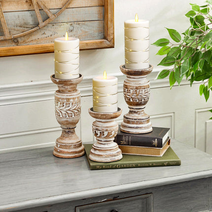 Upinmz Flickering Flameless Candles with String Lights, Battery Operated Candles, LED Candles Unbreakable Acrylic Candles with with Remote Control and Timer -3 Pack Ivory White