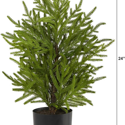 Nearly Natural 2ft. Norfolk Island Pine Natural Look Artificial Tree in Decorative Planter