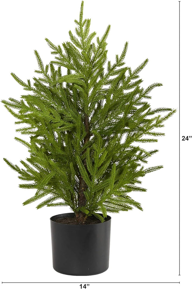 Nearly Natural 2ft. Norfolk Island Pine Natural Look Artificial Tree in Decorative Planter
