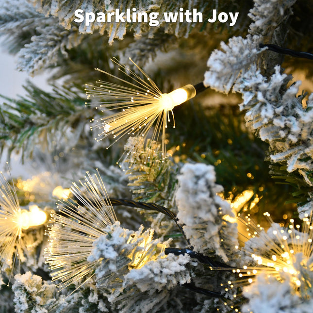 YOLIGHT 33FT Fiber Optic Fairy Lights 60 LED Starburst Firework String Lights Green Wire Christmas Lights for Indoor Outdoor Wedding, Christmas Tree, Garden, Patio, Party Decoration (Warm White)