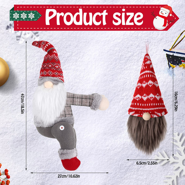 Christmas Tree Topper Decor Gnome with 6 Pieces Gnome Ornaments Decor Gnome Handmade Christmas Plush Gnome Ornaments Gnome Doll Decor for Christmas Tree Home Decor Fireplace Christmas Ornaments