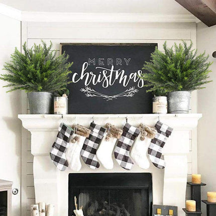 4 Pack Christmas Branches Artificial Pine Branches Cedar Branches for DIY Garland Wreath Xmas Indoor Outdoor Living Bedroom Fireplace Table Decorations (15.74")