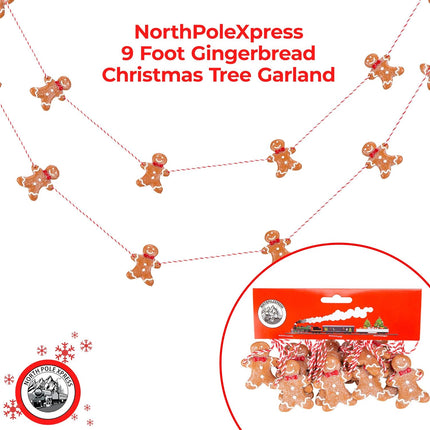 9 Foot Mini Gingerbread Man Christmas Garland Cute Small 2 Inch Claydough Gingerbread Men Christmas Tree Garland Gingerbread Cookie Candy Theme Trees Garland Christmas Decorations For Indoor Use